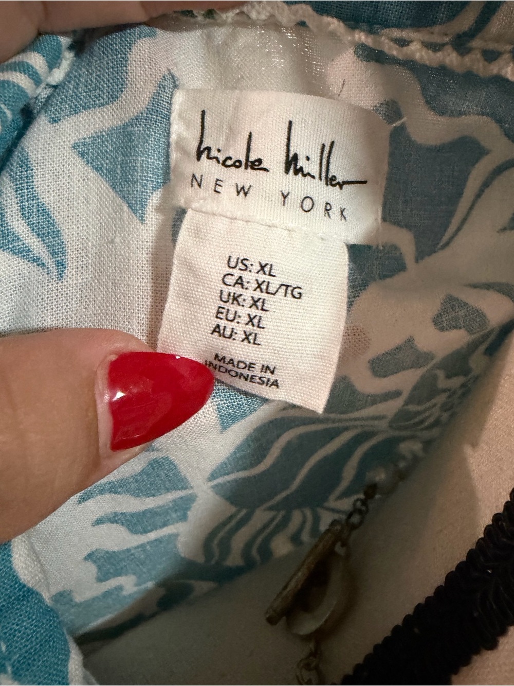 NICOLE MILLER Teal & White Printed Maxi Dress - Picture 7 of 8